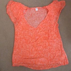 Orange paisley Old Navy shirt